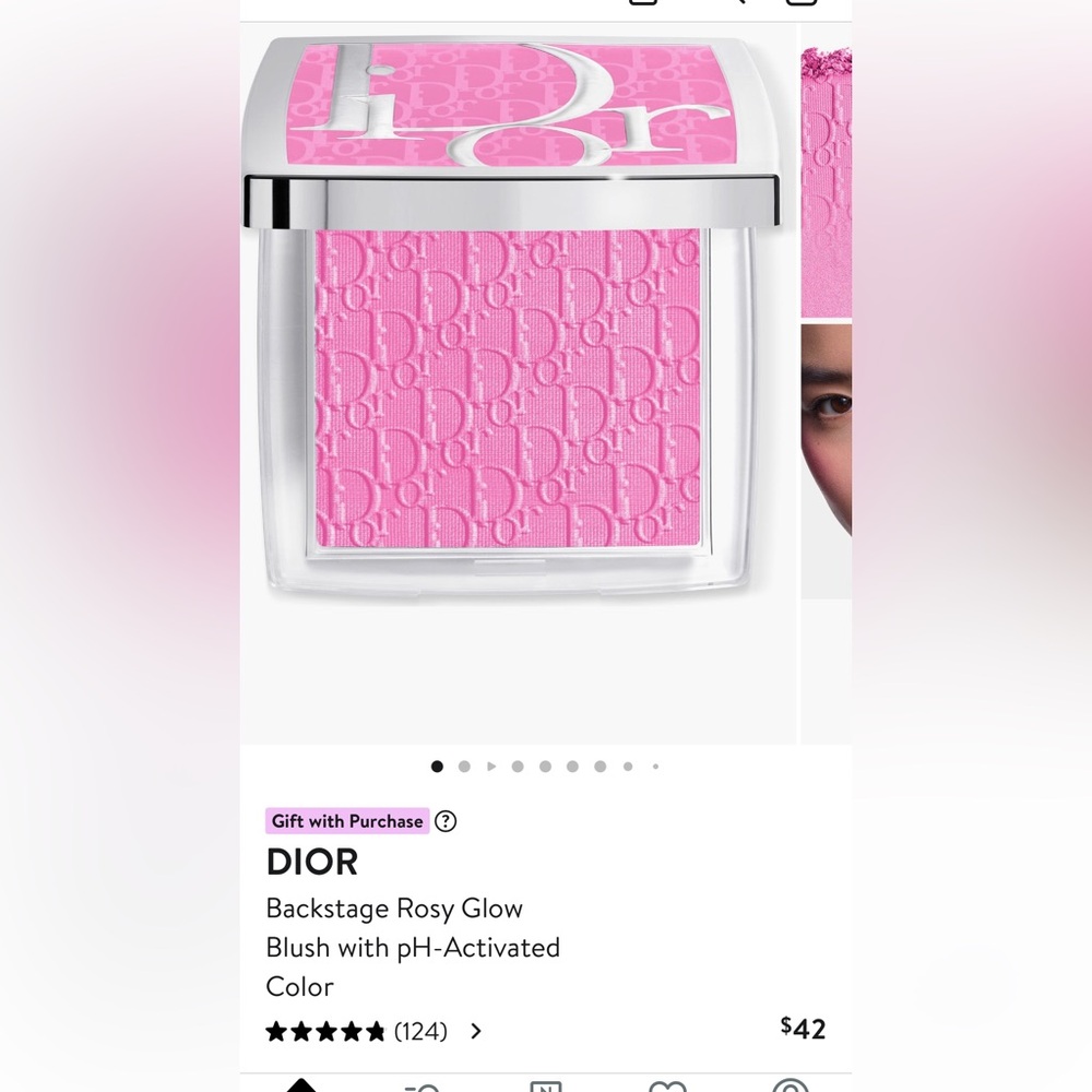 DIOR Backstage Rosy Glow Blush with pH-Activated
Pink With Dust Bag , W/Box - Picture 12 of 17